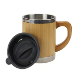 Bamboo & Stainless Steel Mug with Handle and Lid