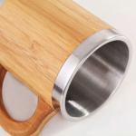 Bamboo & Stainless Steel Mug with Handle and Lid