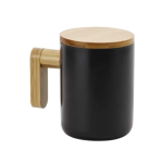 Ceramic Mug with bamboo lid and handle
