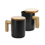 Ceramic Mug with bamboo lid and handle